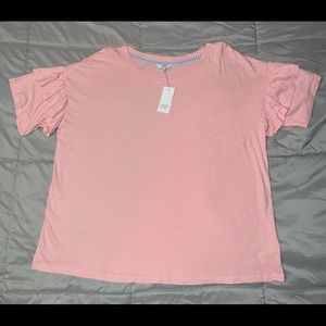 New Women’s Crown & Ivy ruffle sleeve top